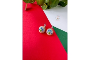 Сережки з вишивкою "Волошки" МС004